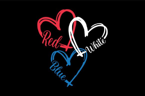 Download Patriotic Hearts Design. 4th of July Art - Hearts design Collection