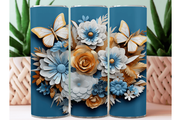 Download 3D Flower Tumbler Wrap Sublimation PNG - 3d flower tumbler Collection
