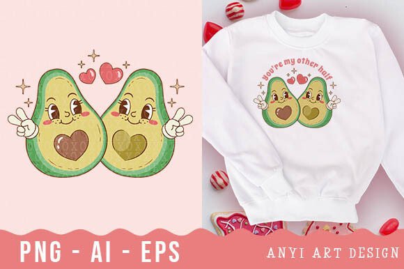 Download Retro Avocados Valentines Sublimation - Valentines sublimation Collection
