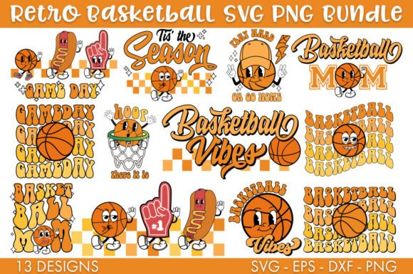 Download Retro Basketball SVG Bundle PNG Cut File - Basketball Collection