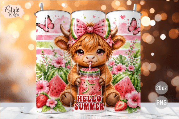 Download Watermelon Highland Cow Summer Tumbler - Summer tumbler Collection