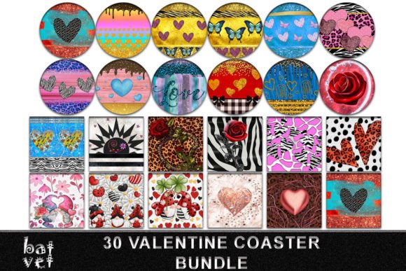 Download Valentines Sublimation Coaster Bundle - Valentines sublimation Collection
