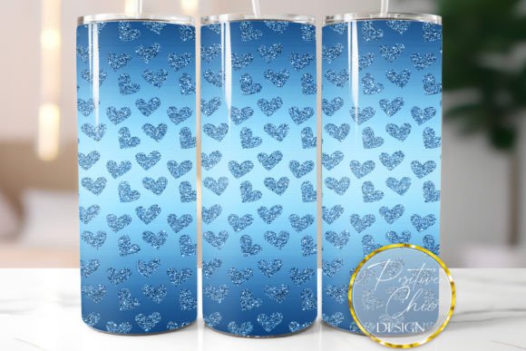 Download Blue Tumbler Wrap Glitter Hearts Design - Hearts design Collection
